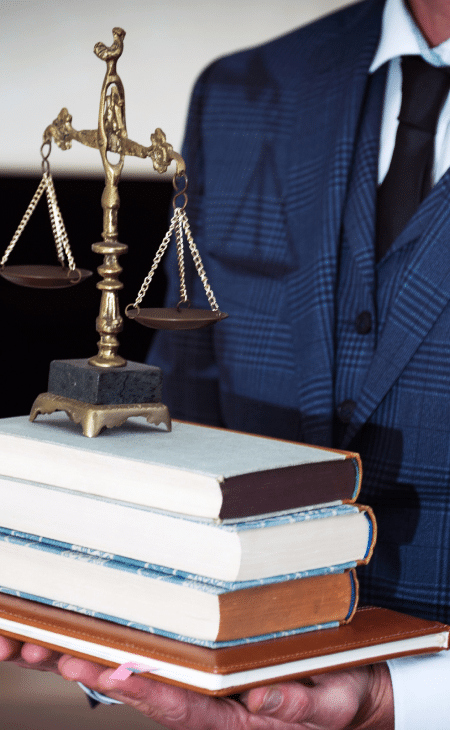 lawyer holding books