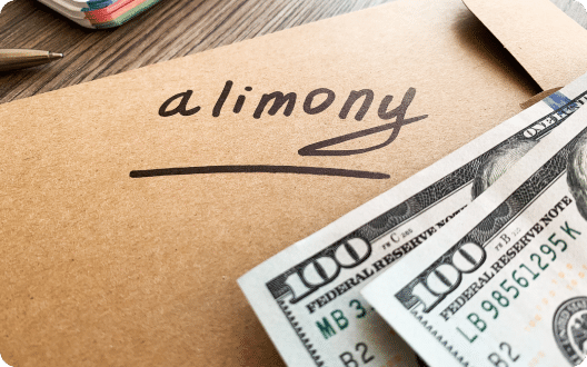 An alimony folder and hundred dollar bills