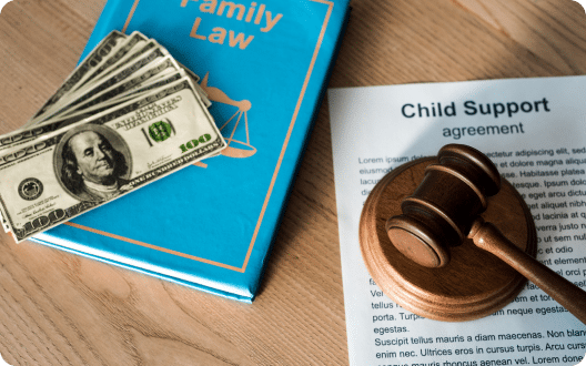 Money on top of child support documents