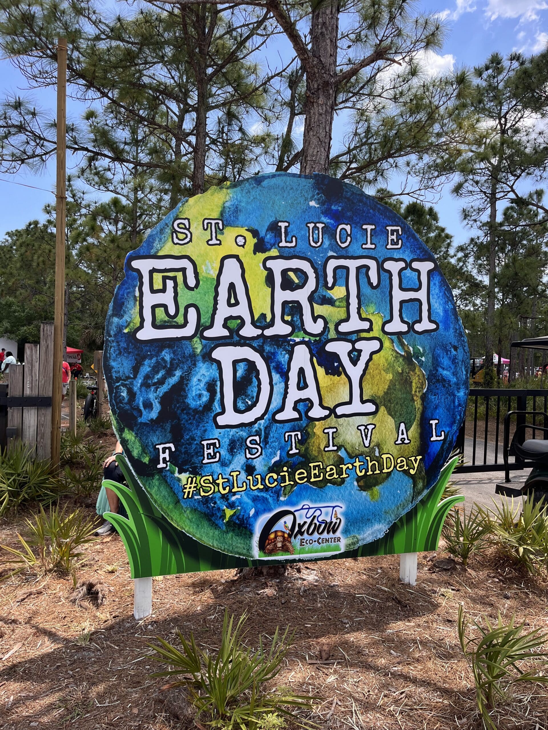 Decorative sign for an Earth Day event